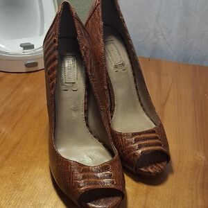 Uterque Brown Peep Toe Heels Size 38